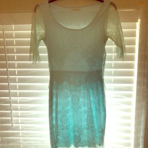 Sky blue lace dress with sleeves